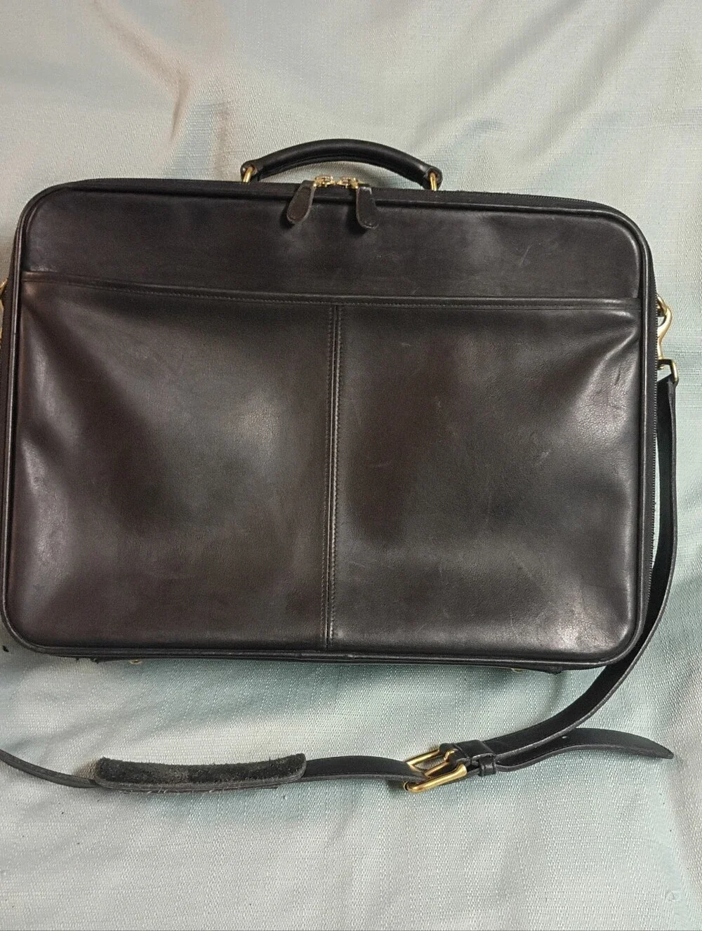 ❤️RARE VINTAGE COACH 0561 BLACK LEATHER VALISE BUSINESS BRIEFCASE +FOB HANGTAG
